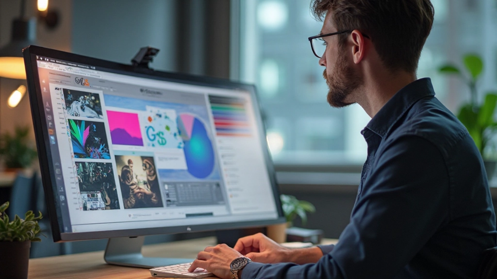 Website met duidelijke visuele hiërarchie, belangrijke elementen prominent weergegeven, contrastrijke kleuren